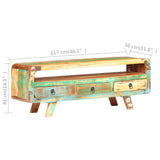 ZNTS TV Cabinet 117x30x41 cm Solid Reclaimed Wood 321043
