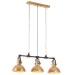 ZNTS Industrial Pendant Lamp Iron and Solid Mango Wood Brass E27 320826