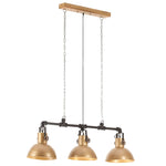 ZNTS Industrial Pendant Lamp Iron and Solid Mango Wood Brass E27 320826