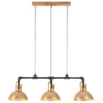 ZNTS Industrial Pendant Lamp Iron and Solid Mango Wood Brass E27 320826