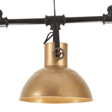 ZNTS Industrial Pendant Lamp Iron and Solid Mango Wood Brass E27 320826