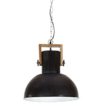 ZNTS Industrial Hanging Lamp 25 W Black Round Mango Wood 42 cm E27 320842