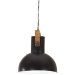 ZNTS Industrial Hanging Lamp 25 W Black Round Mango Wood 42 cm E27 320842