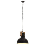 ZNTS Industrial Hanging Lamp 25 W Black Round Mango Wood 42 cm E27 320842