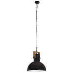 ZNTS Industrial Hanging Lamp 25 W Black Round Mango Wood 42 cm E27 320842