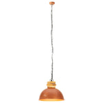 ZNTS Industrial Hanging Lamp Copper Round 32 cm E27 Solid Mango Wood 320861