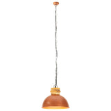 ZNTS Industrial Hanging Lamp Copper Round 32 cm E27 Solid Mango Wood 320861