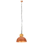ZNTS Industrial Hanging Lamp Copper Round 32 cm E27 Solid Mango Wood 320861