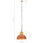 ZNTS Industrial Hanging Lamp Copper Round 32 cm E27 Solid Mango Wood 320861