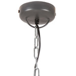 ZNTS Industrial Hanging Lamp Grey Round 32 cm E27 Solid Mango Wood 320864