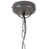 ZNTS Industrial Hanging Lamp Grey Round 32 cm E27 Solid Mango Wood 320864