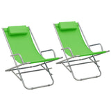 ZNTS Rocking Chairs 2 pcs Steel Green 310339