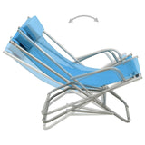 ZNTS Rocking Chairs 2 pcs Steel Blue 310340