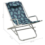 ZNTS Rocking Chairs 2 pcs Steel Leaf Print 310342