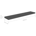ZNTS Floating Wall Shelves 4 pcs High Gloss Grey 120x23.5x3.8 cm MDF 323801