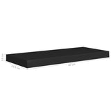 ZNTS Floating Wall Shelves 2 pcs Black 60x23.5x3.8 cm MDF 323833