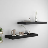 ZNTS Floating Wall Shelves 2 pcs Black 60x23.5x3.8 cm MDF 323833