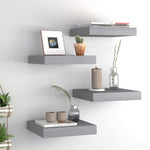 ZNTS Floating Wall Shelves 4 pcs Grey 23x23.5x3.8 cm MDF 323846