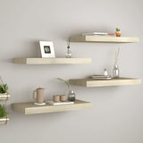 ZNTS Floating Wall Shelves 4 pcs Oak 60x23.5x3.8 cm MDF 323876