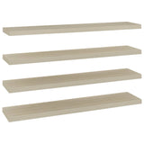 ZNTS Floating Wall Shelves 4 pcs Oak 120x23.5x3.8 cm MDF 323885