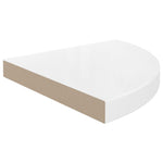 ZNTS Floating Corner Shelves 4 pcs High Gloss White 35x35x3.8 cm MDF 323909