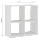 ZNTS Wall Cube Shelf White 69.5x29.5x69.5 cm MDF 323940