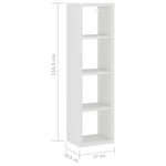 ZNTS Wall Cube Shelf White 37x29.5x134.5 cm MDF 323943