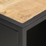 ZNTS TV Cabinet with Carved Door 90x30x40 cm Rough Mango Wood 320944