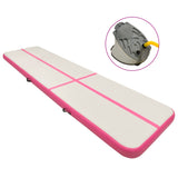ZNTS Inflatable Gymnastics Mat with Pump 600x100x15 cm PVC Pink 92667