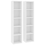 ZNTS CD Cabinets 2 pcs White 21x16x93.5 cm Engineered Wood 802696