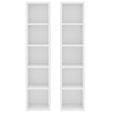 ZNTS CD Cabinets 2 pcs White 21x16x93.5 cm Engineered Wood 802696