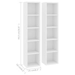 ZNTS CD Cabinets 2 pcs White 21x16x93.5 cm Engineered Wood 802696