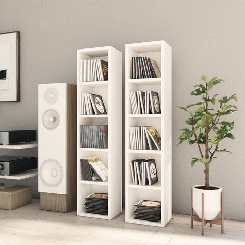 ZNTS CD Cabinets 2 pcs White 21x16x93.5 cm Engineered Wood 802696