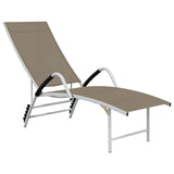 ZNTS Sun Lounger Textilene and Aluminium Taupe 310523