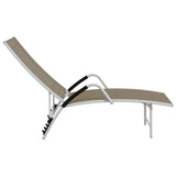 ZNTS Sun Lounger Textilene and Aluminium Taupe 310523
