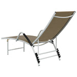 ZNTS Sun Lounger Textilene and Aluminium Taupe 310523