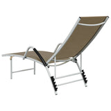 ZNTS Sun Lounger Textilene and Aluminium Taupe 310523