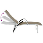 ZNTS Sun Lounger Textilene and Aluminium Taupe 310523