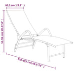 ZNTS Sun Lounger Textilene and Aluminium Taupe 310523