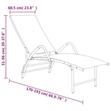 ZNTS Sun Lounger Textilene and Aluminium Taupe 310523