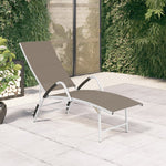 ZNTS Sun Lounger Textilene and Aluminium Taupe 310523