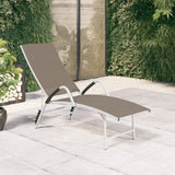 ZNTS Sun Lounger Textilene and Aluminium Taupe 310523