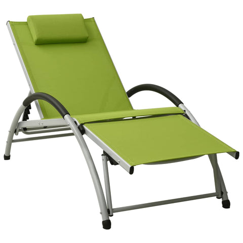 ZNTS Sun Lounger with Pillow Textilene Green 310532