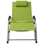ZNTS Sun Lounger with Pillow Textilene Green 310532