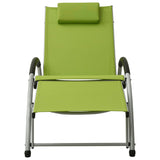 ZNTS Sun Lounger with Pillow Textilene Green 310532