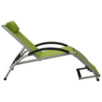 ZNTS Sun Lounger with Pillow Textilene Green 310532