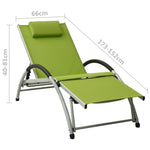 ZNTS Sun Lounger with Pillow Textilene Green 310532