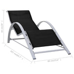 ZNTS Sun Loungers 2 pcs with Table Aluminium Black 310534