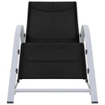 ZNTS Sun Loungers 2 pcs with Table Aluminium Black 310534