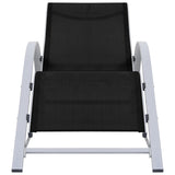 ZNTS Sun Loungers 2 pcs with Table Aluminium Black 310534